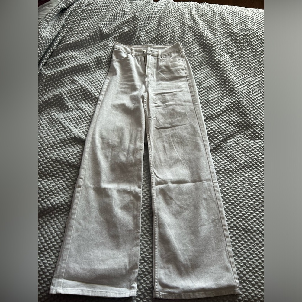 white wide fit jeans